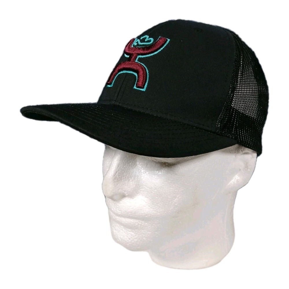 Hooey Hat Men's Snapback Trucker Mesh Embroidered Logo Black